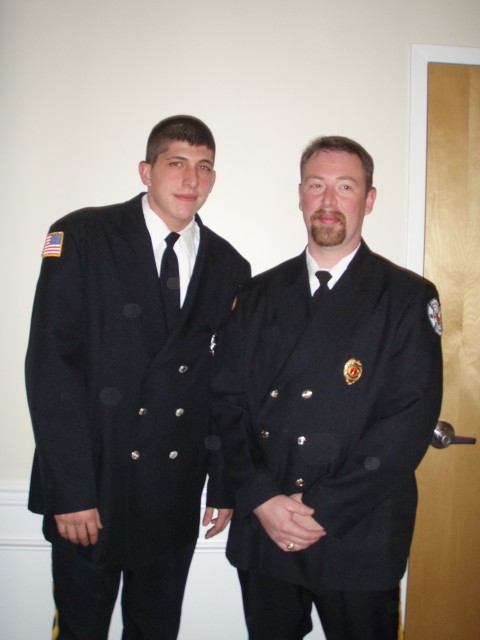 Firefighter Barrett and Firefighter Wood at Fall Graduation 2008