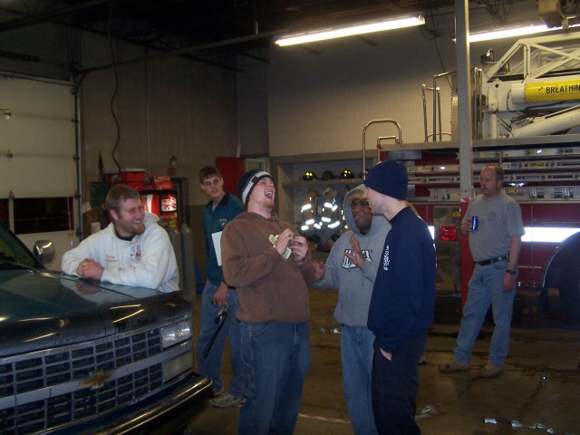 Ford Smith cracking himself, and the guys, up after drill on Monday night....or is he having some type of medical emergency?